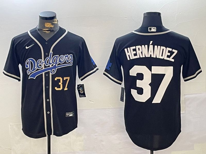 Men Los Angeles Dodgers #37 Hernandez Black Game 2024 Nike MLB Jersey style 11219->los angeles dodgers->MLB Jersey